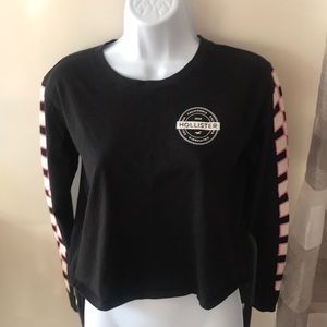 Like New Bk/Wt/Pink Crop Top